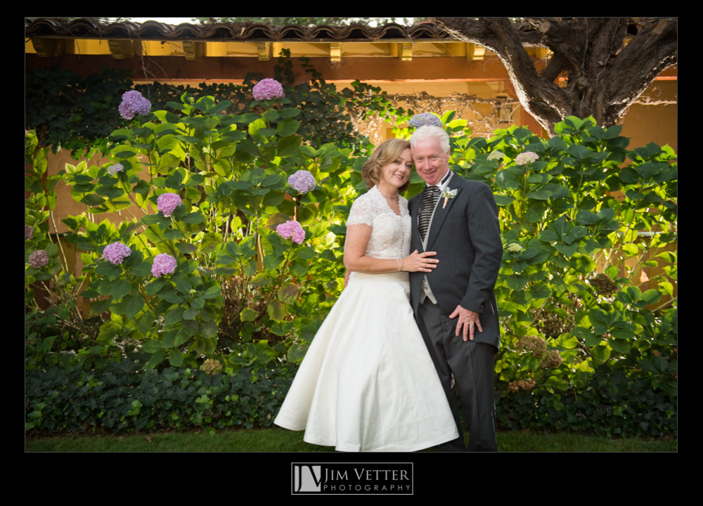 Bride and Groom Portrait with bright foliage - Inn Marin Novato Wedding Photos