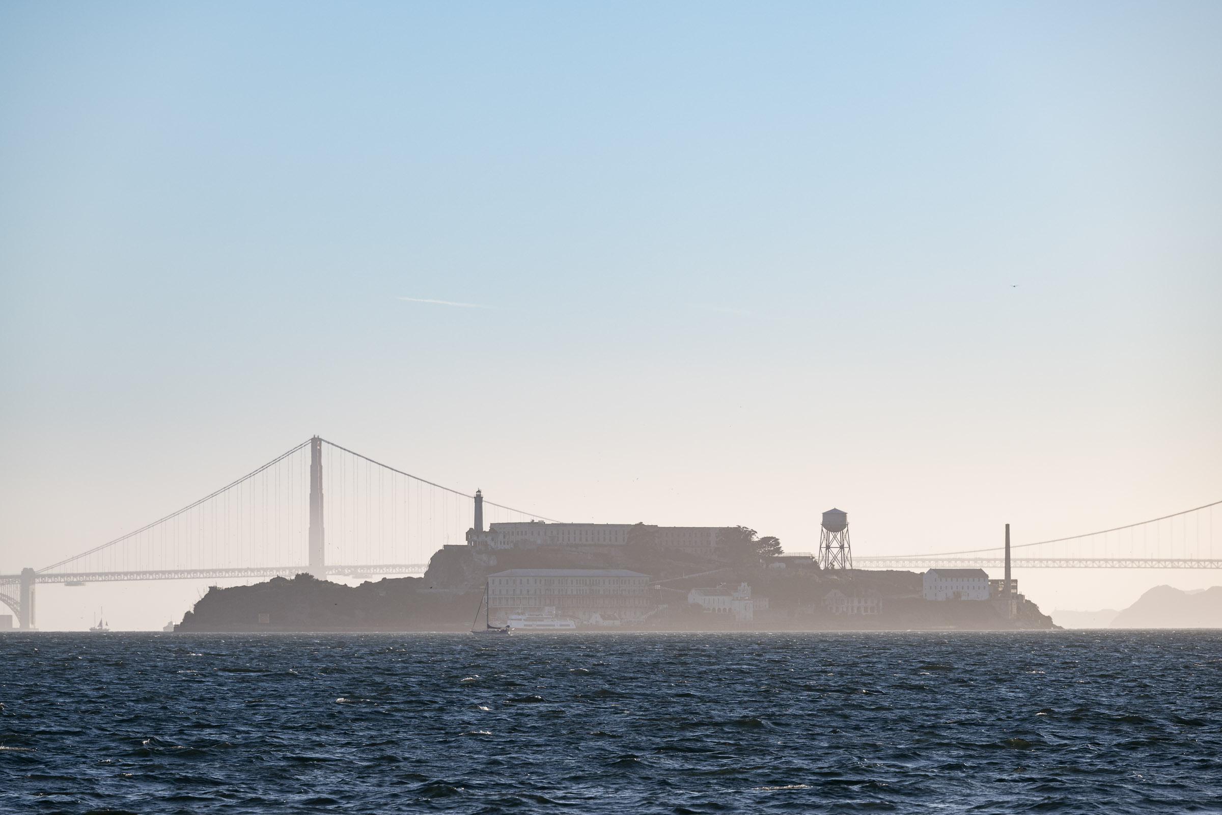 Alcatraz Island Golden Gate Bridge silhouette