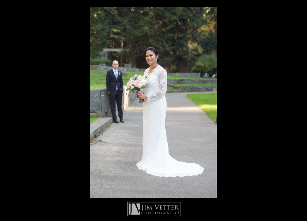 Bride & Groom in the stage area of Stern Grove