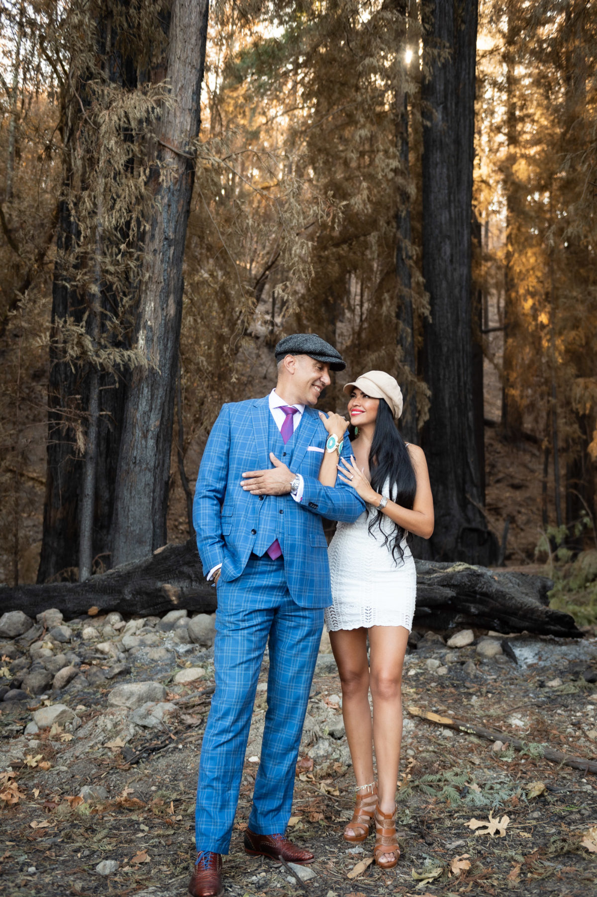 newly engaged couple at castello di amorosa