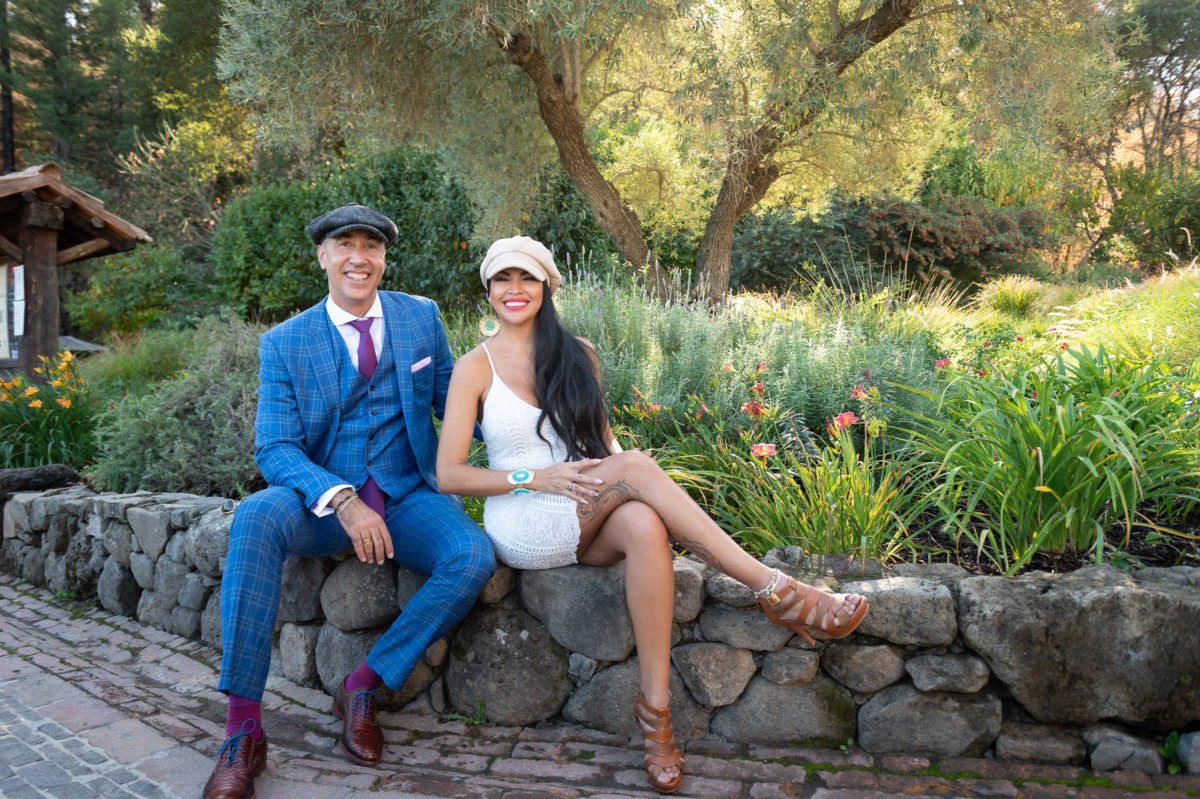 newly engaged couple at castello di amorosa