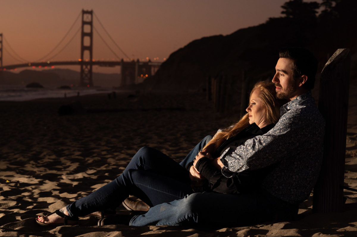 Couple with Golden Gate Bridge