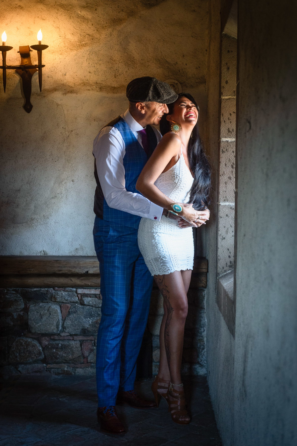 Tracey and Ruben very happy after marriage proposal at castello di amorosa