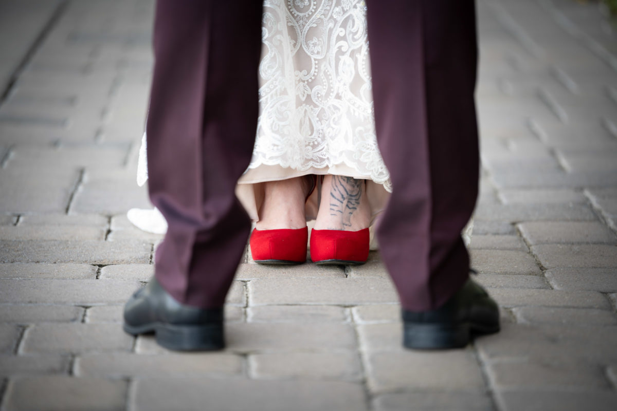 red wedding shoes