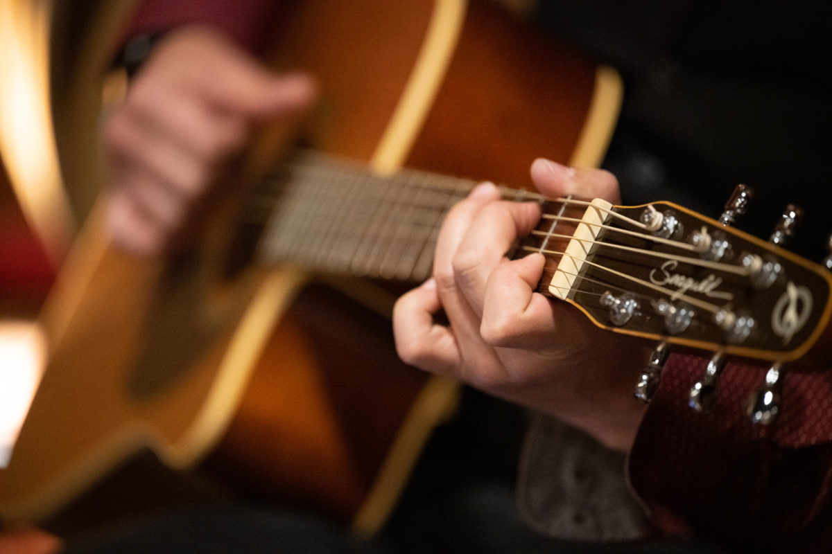 guitar player closeup