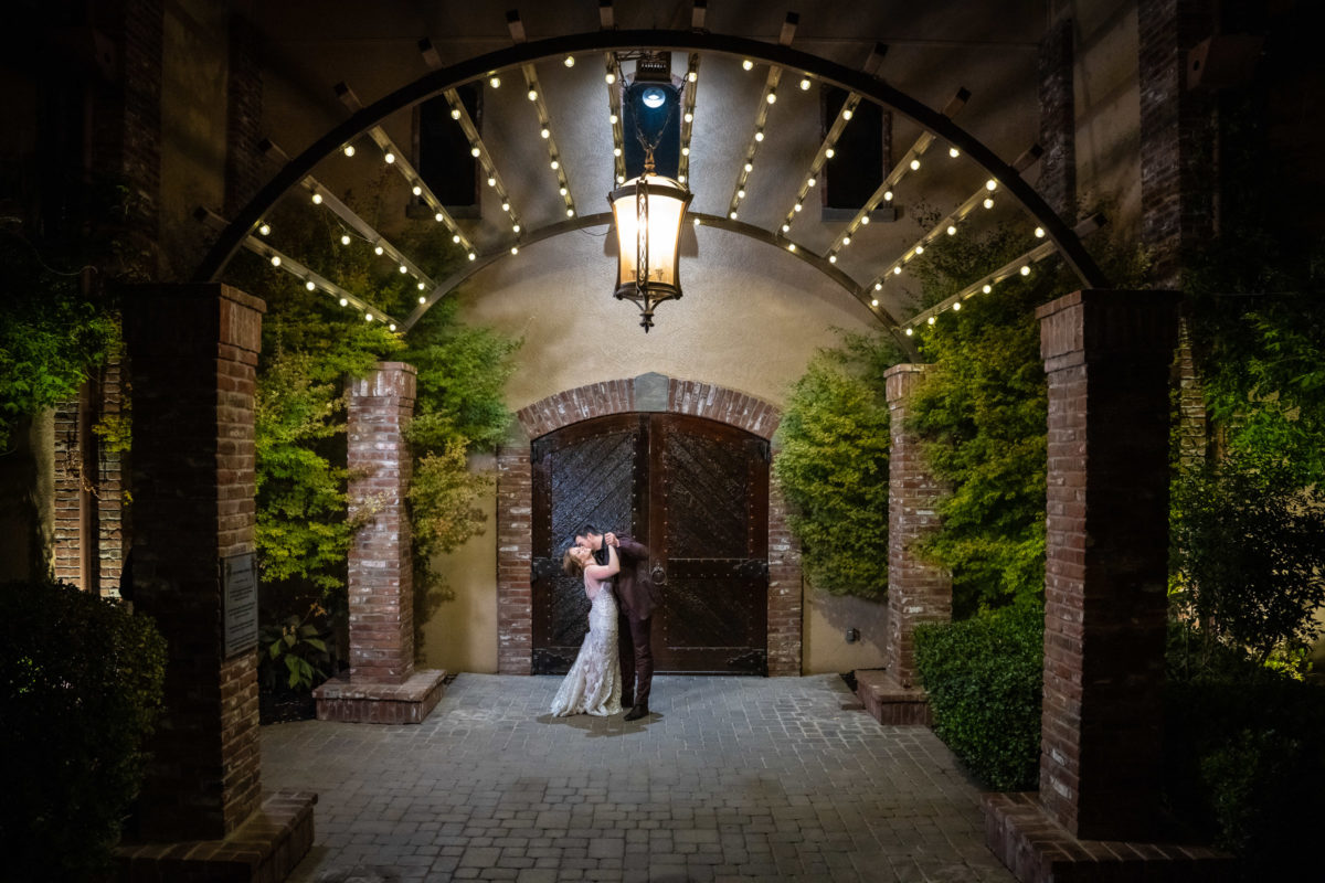 bride and groom dramatic portrait