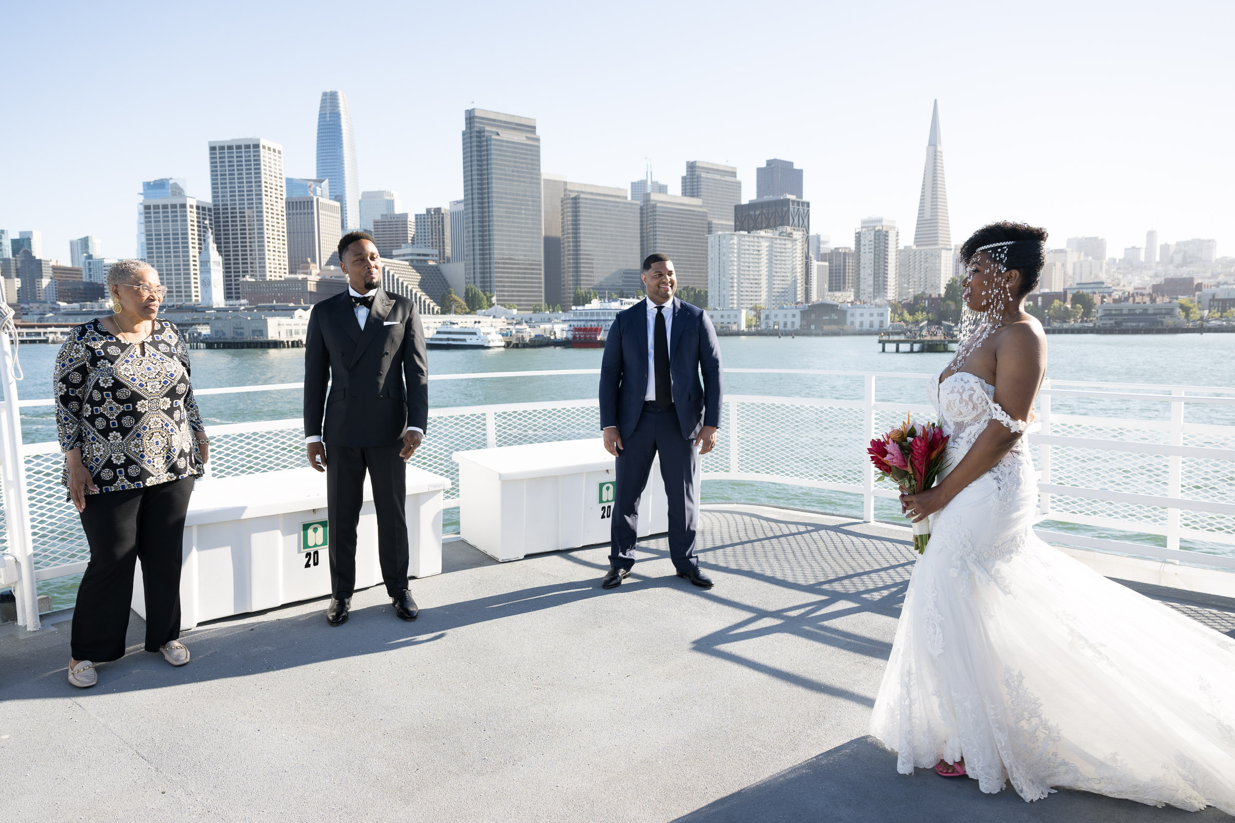 wedding ceremony on sf bay hornblower