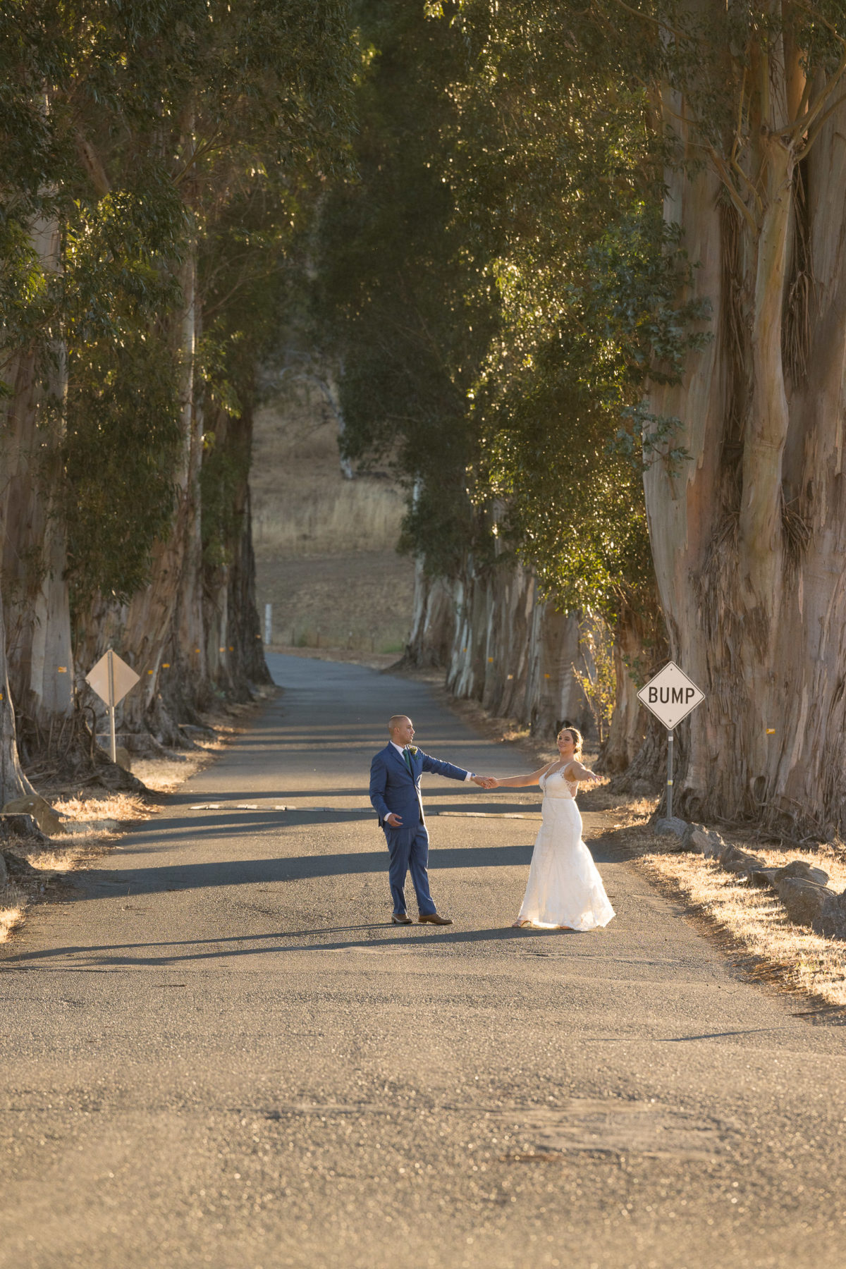 bride and groom dancing