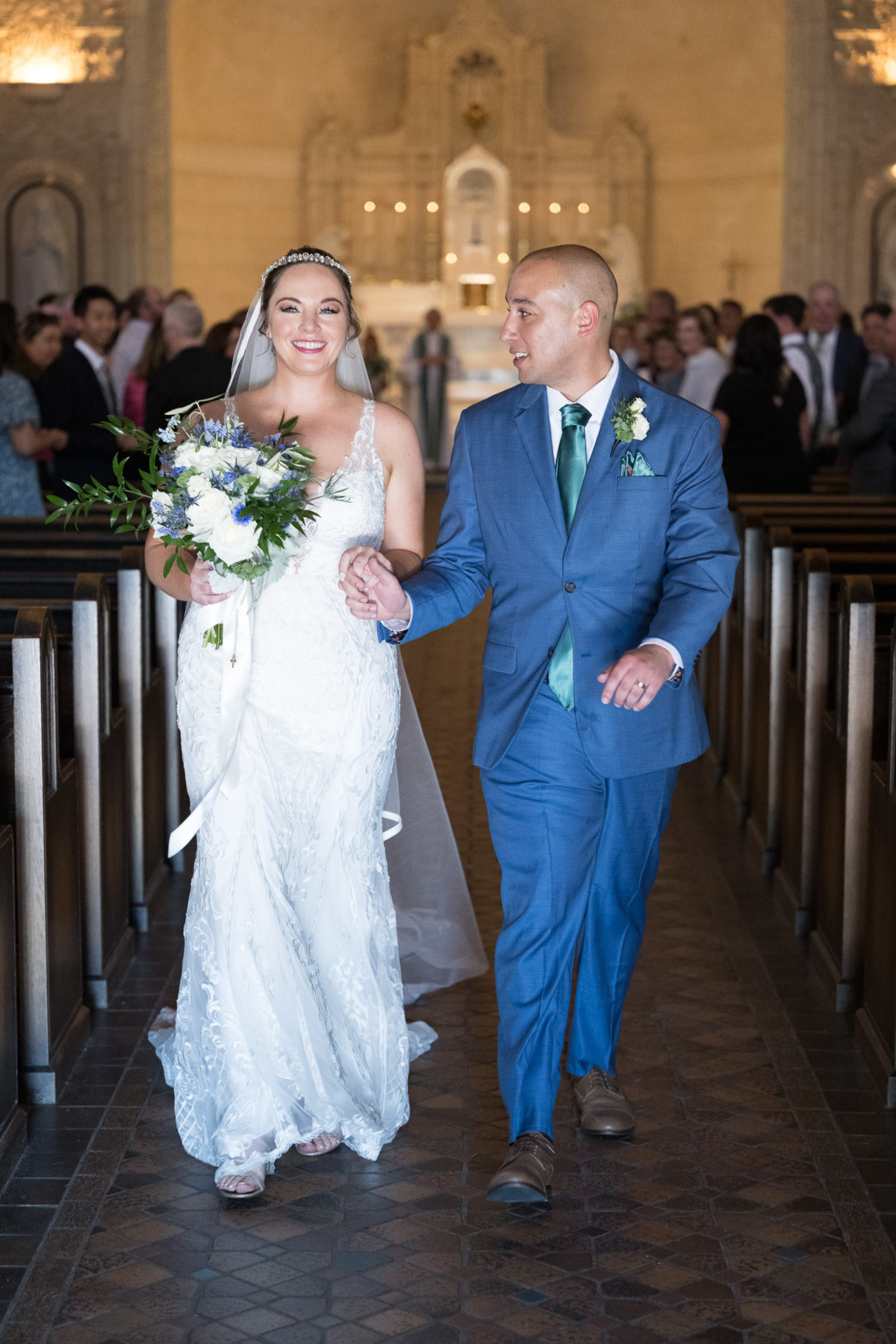 bride and groom recessional