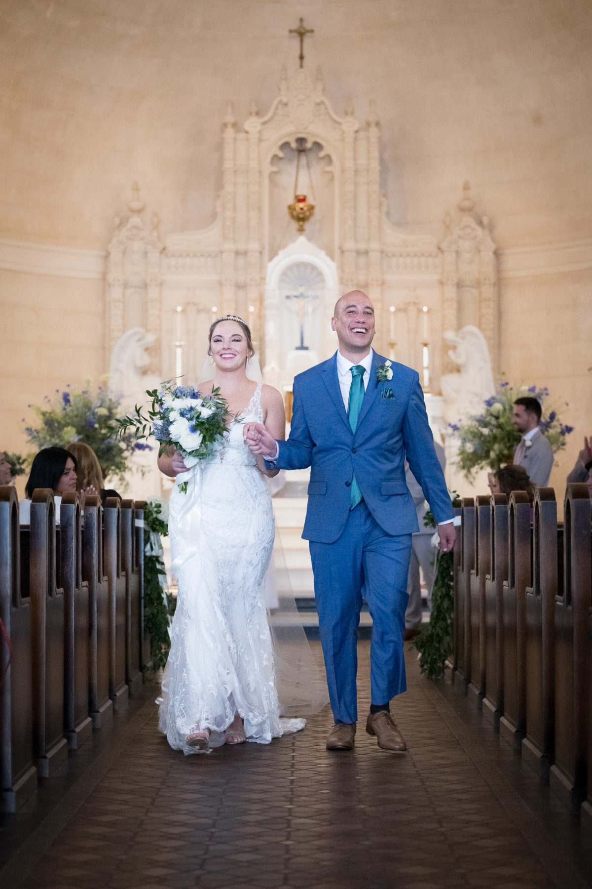 bride and groom recessional