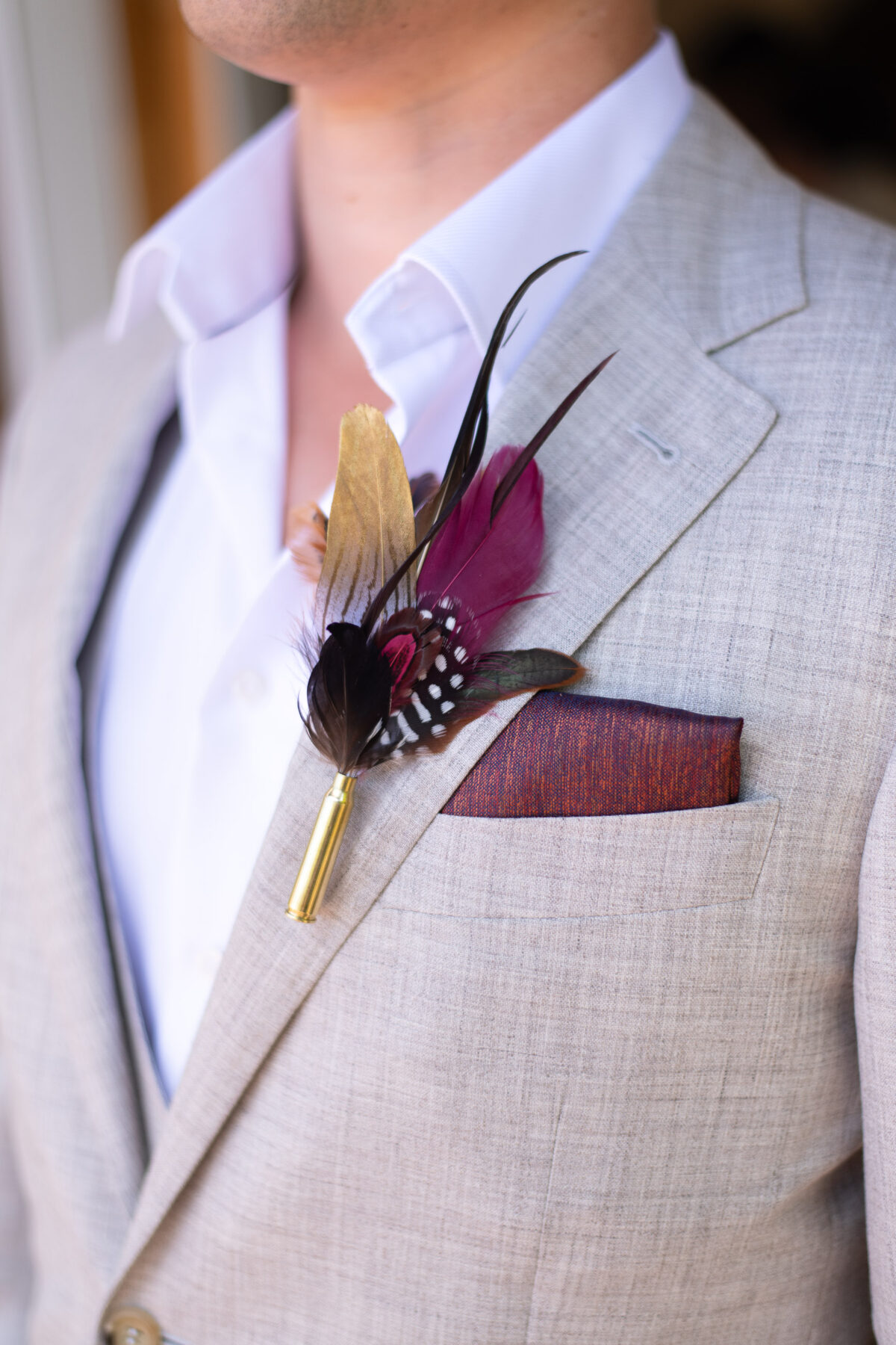 boutonniere closeup on groom
