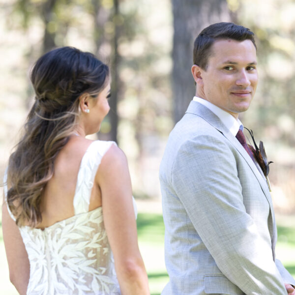 first look bride and groom