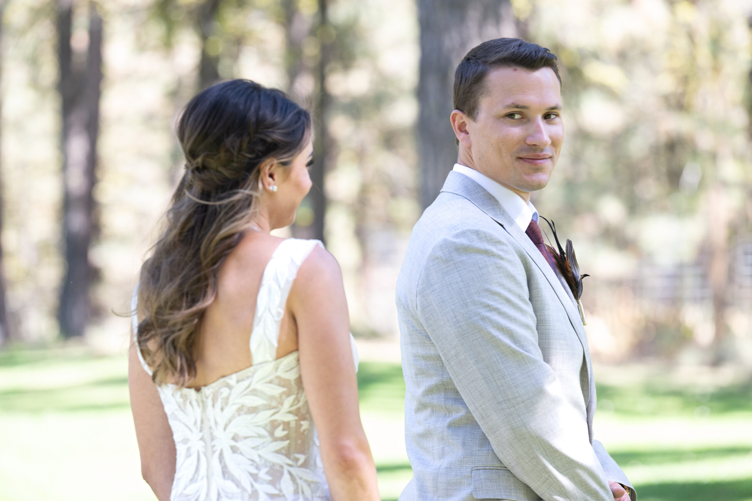 first look bride and groom