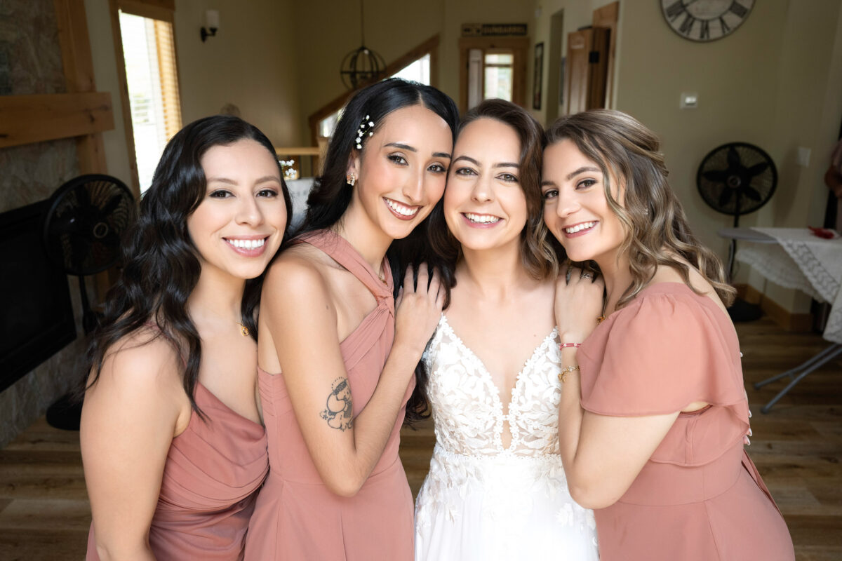 Bride with bridesmaids