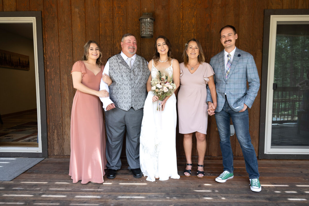 Bride with family